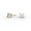 18K Gold Four Prong Round Brilliant Diamond Stud Earrings