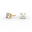 18K Gold Four Prong Round Brilliant Diamond Stud Earrings