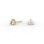 18K Gold Three Prong Martini Round Diamond Earrings