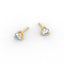 18K Gold Three Prong Martini Round Diamond Earrings