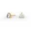 18K Gold Three Prong Martini Round Diamond Earrings