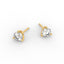 18K Gold Three Prong Martini Round Diamond Earrings