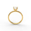 18K Gold Round Cut Diamond French Pavé 1.25mm Engagement Ring 4-Prong