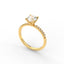 18K Gold Round Cut Diamond French Pavé 1.25mm Engagement Ring 4-Prong