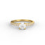 18K Gold Round Cut Diamond French Pavé 1.5mm Engagement Ring 4-Prong