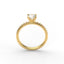 18K Gold Round Cut Diamond French Pavé 1.5mm Engagement Ring 4-Prong