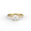18K Gold Round Cut Diamond French Pavé 1.5mm Engagement Ring 4-Prong