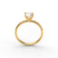 18K Gold Round Cut Diamond French Pavé 1.5mm Engagement Ring 4-Prong