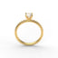 18K Gold Round Cut Diamond French Pavé 1.5mm Engagement Ring 4-Prong