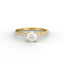 18K Gold Round Cut Diamond French Pavé 1.5mm Engagement Ring 4-Prong