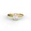 18K Gold Oval Cut Diamond Cathedral Engagement Ring 4-Prong