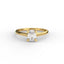 18K Gold Oval Cut Diamond Cathedral Engagement Ring 4-Prong