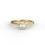 18K Gold Oval Cut Diamond Cathedral Pavé 1.25mm Engagement Ring 4-Prong