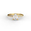 18K Gold Oval Cut Diamond Cathedral Pavé 1.25mm Engagement Ring 4-Prong