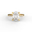 18K Gold Oval Cut Diamond Cathedral Pavé 1.5mm Engagement Ring 4-Prong