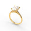 18K Gold Oval Cut Diamond Cathedral Pavé 1.25mm Engagement Ring 4-Prong
