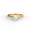 18K Gold Round Cut Diamond Cathedral Engagement Ring 4-Prong