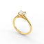 18K Gold Round Cut Diamond Cathedral Engagement Ring 4-Prong