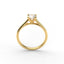 18K Gold Round Cut Diamond Cathedral Engagement Ring 4-Prong