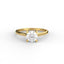 18K Gold Round Cut Diamond Cathedral Engagement Ring 4-Prong