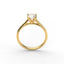 18K Gold Round Cut Diamond Cathedral Engagement Ring 4-Prong