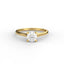 18K Gold Round Cut Diamond Cathedral Engagement Ring 4-Prong