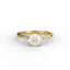 18K Gold Round Cut Diamond Cathedral Pavé 1.25mm Engagement Ring 4-Prong