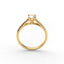 18K Gold Round Cut Diamond Cathedral Pavé 1.25mm Engagement Ring 4-Prong