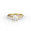 18K Gold Round Cut Diamond Cathedral Pavé 1.5mm Engagement Ring 4-Prong