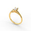 18K Gold Radiant Cut Diamond Cathedral Engagement Ring Classic Basket