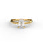18K Gold Radiant Cut Diamond Cathedral Engagement Ring Classic Basket