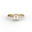 18K Gold Emerald Cut Diamond Cathedral Pavé 1.5mm Engagement Ring Classic Basket