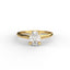 18K Gold Oval Cut Diamond Cathedral Engagement Ring Classic Basket