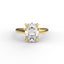 18K Gold Oval Cut Diamond Cathedral Engagement Ring Classic Basket