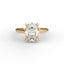 18K Gold Oval Cut Diamond Cathedral Pavé 1.5mm Engagement Ring Classic Basket