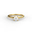 18K Gold Round Cut Diamond Cathedral Engagement Ring Classic Basket