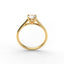 18K Gold Round Cut Diamond Cathedral Engagement Ring Classic Basket