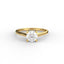 18K Gold Round Cut Diamond Cathedral Engagement Ring Classic Basket
