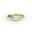 18K Gold Round Cut Diamond Cathedral Engagement Ring Classic Basket