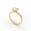 18K Gold Round Cut Diamond Cathedral Pavé 1.5mm Engagement Ring Classic Basket