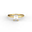 18K Gold Emerald Cut Diamond Solitaire Engagement Ring 4-Prong