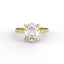 18K Gold Oval Cut Diamond French Pavé 1.25mm Engagement Ring 4-Prong