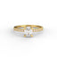 18K Gold Oval Cut Diamond French Pavé 1.5mm Engagement Ring 4-Prong