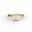 18K Gold Emerald Cut Diamond Solitaire Engagement Ring Classic Basket