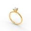 18K Gold Radiant Cut Diamond Solitaire Engagement Ring Classic Basket