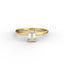 18K Gold Radiant Cut Diamond Solitaire Engagement Ring Classic Basket