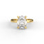 18K Gold Oval Cut Diamond Solitaire Engagement Ring Classic Basket