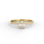 18K Gold Oval Cut Diamond French Pavé 1.5mm Engagement Ring Classic Basket