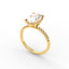 18K Gold Oval Cut Diamond French Pavé 1.5mm Engagement Ring Classic Basket