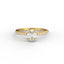 18K Gold Oval Cut Diamond French Pavé 1.25mm Engagement Ring Classic Basket